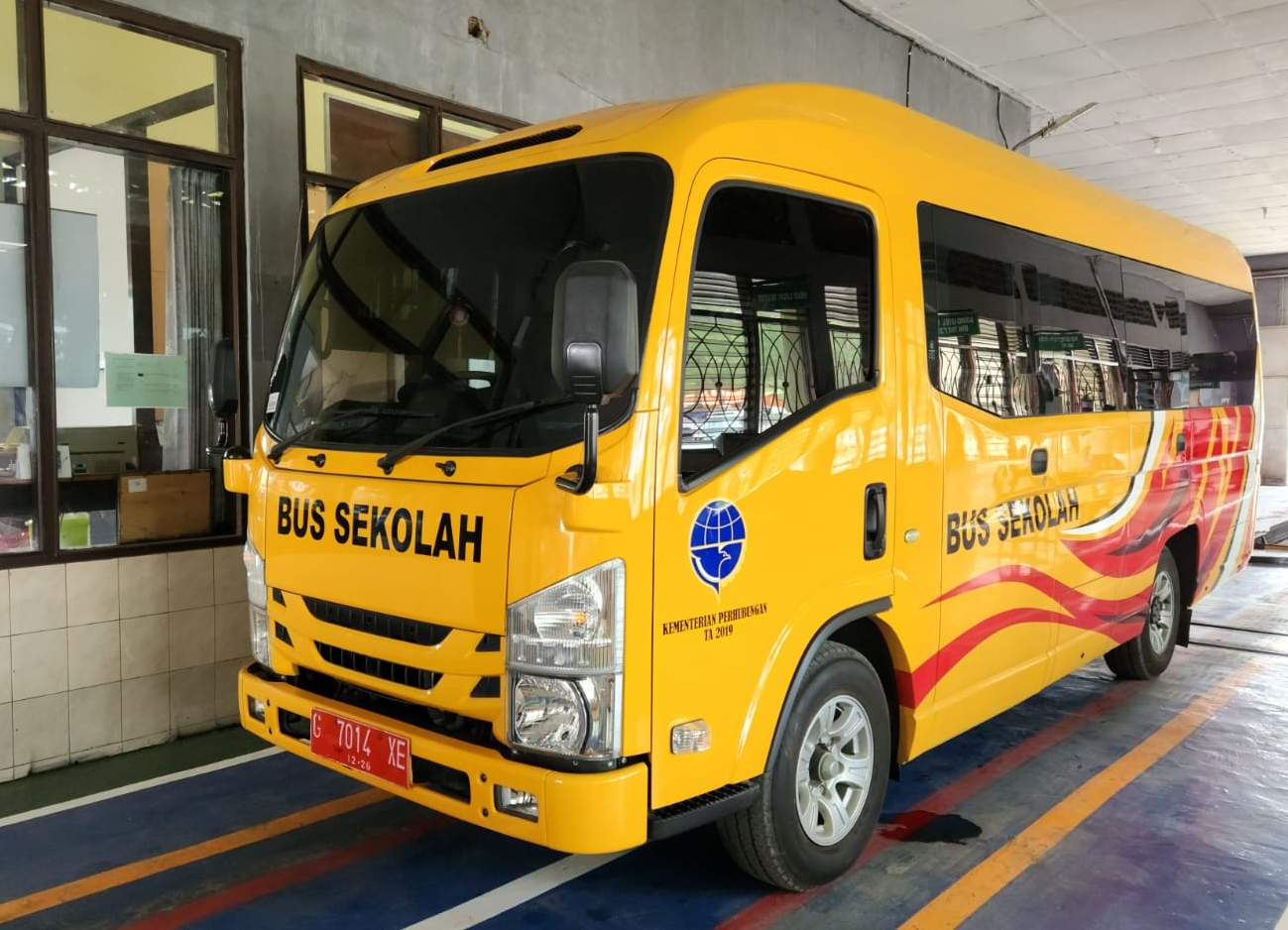 Ilustrasi bus sekolah.