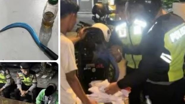 Dua remaja bawa celurit dan ciu