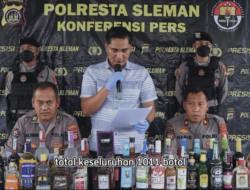 Polresta Sleman Ungkap 10 Kasus Peredaran Miras, Ribuan Botol Diamankan