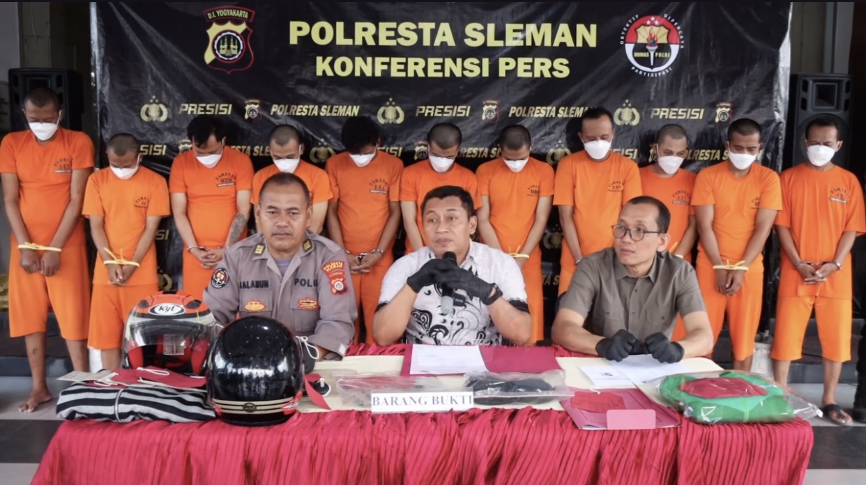 Polresta sleman menangkap 12 pelaku curanmor